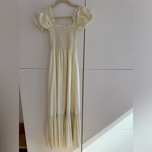 La Ligne yellow and white Puff Sleeve Dress size small